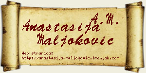 Anastasija Maljoković vizit kartica